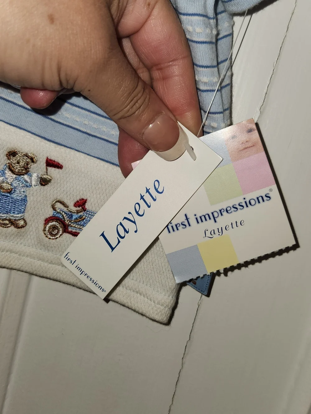 First Impressions Light Blue Striped Kids Pajama Set with Blanket